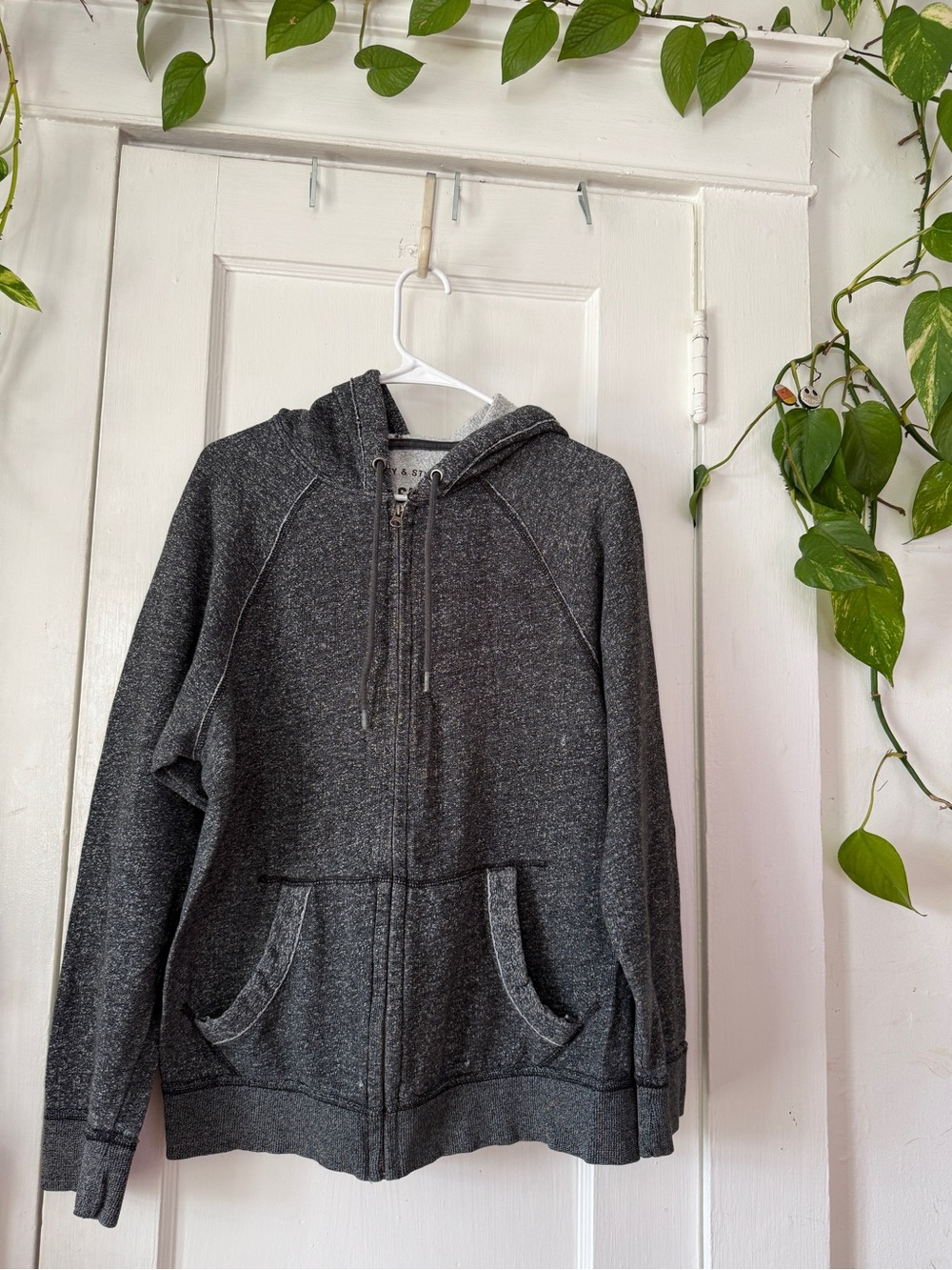 MOSSIMO supply Dark Gray Full-Zip Hoodie Jacket with Hood